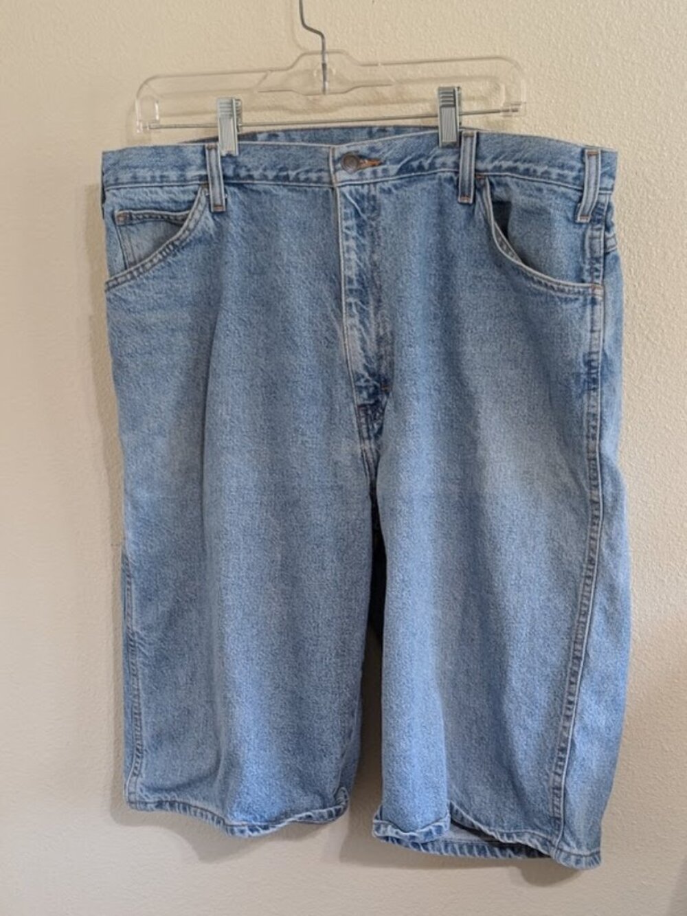 Men’s Shorts - Vintage Dickies Men’s Distressed Denim Workwear Utility shorts